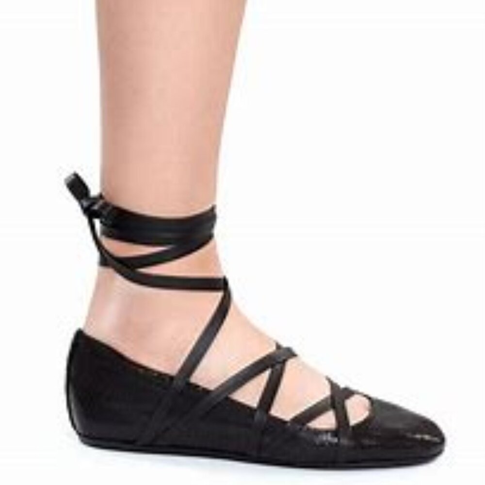 Lanvin elegant classic crossband laced ballerina flats